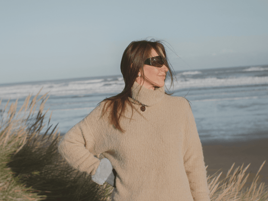 Sterling Silver Amber Sea Glass Spiral Pendant Necklace