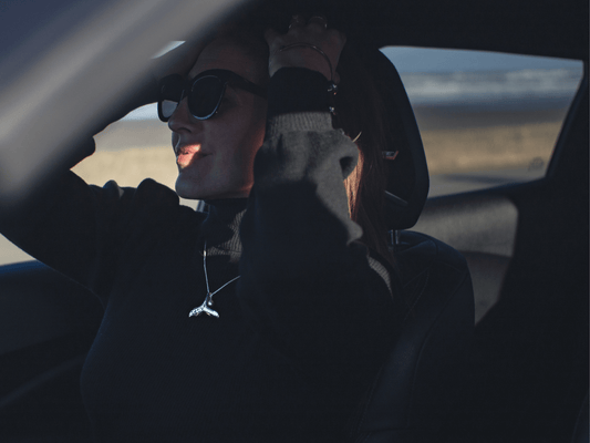 Sterling Silver Hand-Carved Whale Tail Necklace with Cultured Pearl