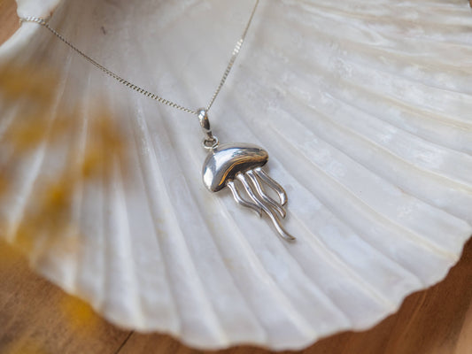 Handcrafted Sterling Silver Mother & Daughter Jellyfish Necklace Bundle