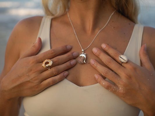 Unique Natural Shell Statement Piece Ring