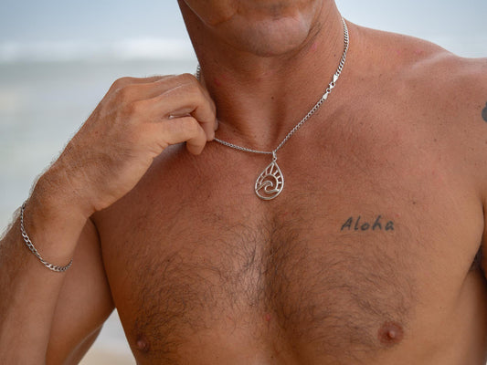 Hand made Sterling Silver Teardrop Pendant Necklace