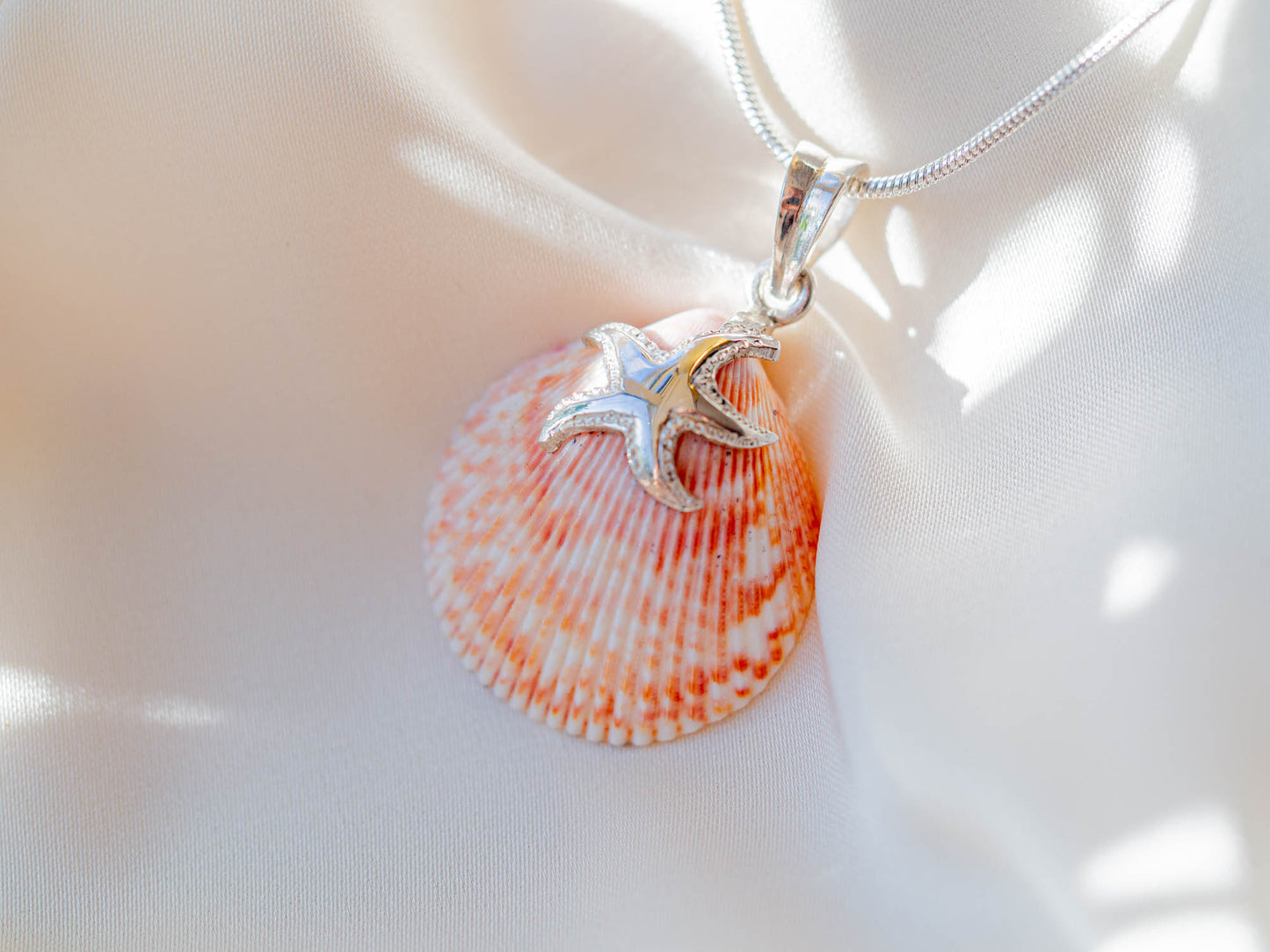 Starfish Natural Pink Shell Pendant Bundle