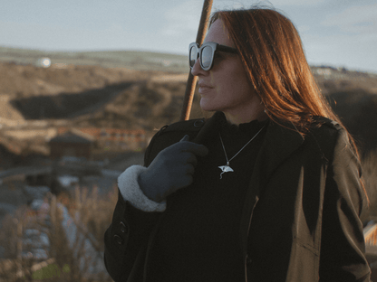 Artisan made Sterling Silver Manta Ray Necklace