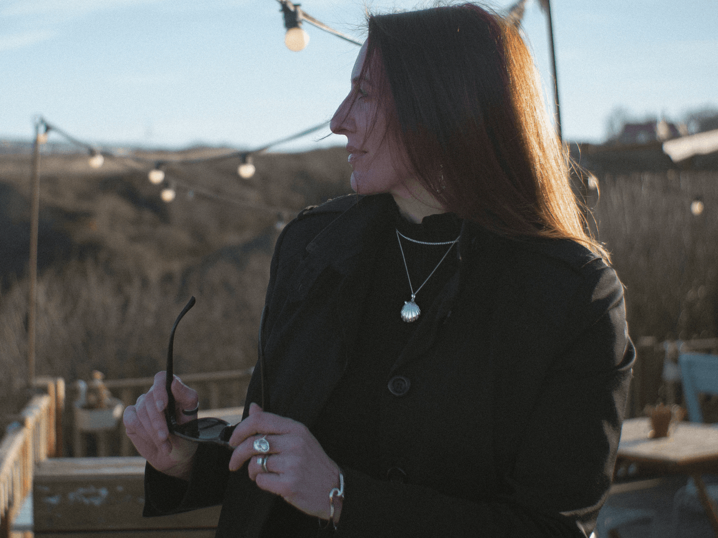 Sterling Silver Scallop Shell and Pearl Necklace