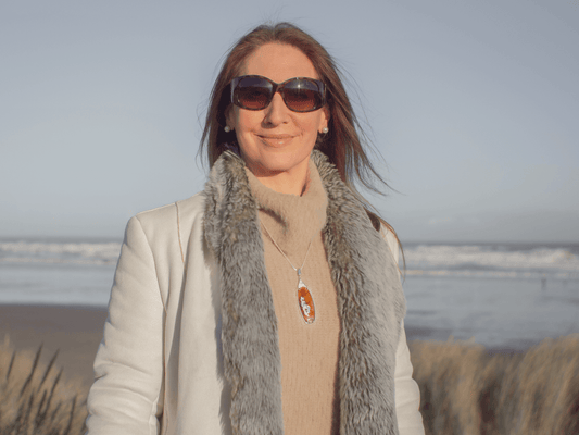 Unique Natural Honey Agate Sterling Silver Pendant Necklace