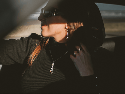 Handcrafted Rhodium-Plated Sterling Silver Moon & Pearl Drop Earrings