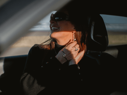 Handcrafted Rhodium-Plated Sterling Silver Moon & Pearl Drop Earrings