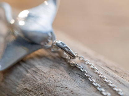 Artisan made Sterling Silver Manta Ray Necklace