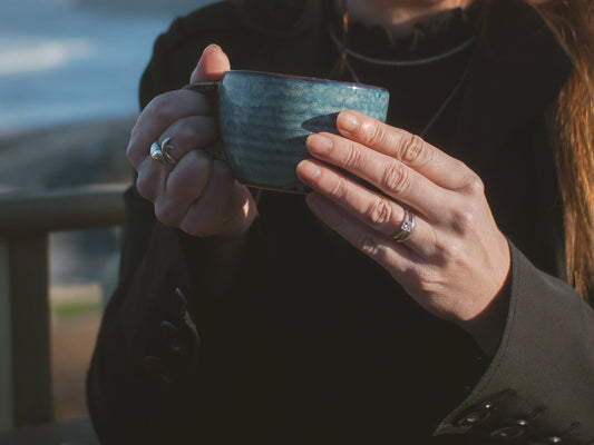 Hand-Carved Sterling Silver Fish & Pearl Ring – One-of-a-Kind Ocean-Inspired Design