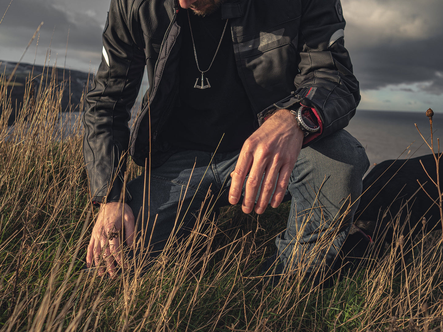 Hand made Poseidon Anchor Guardian Sterling Silver Pendant with Byzantine Chain