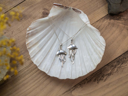 Handcrafted Sterling Silver Mother Jellyfish Necklace