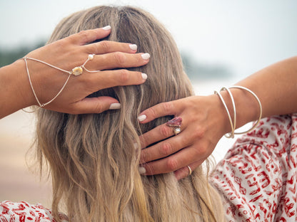 Natural Pink Shell & Pearl Ring