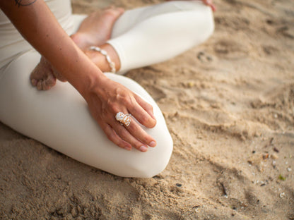 Responsibly sourced Shell & Synthetic Diamond Ring