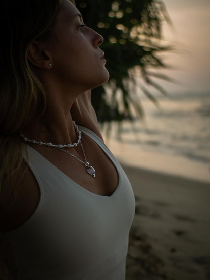 Dolphin & Blush Shell Pendant Necklace