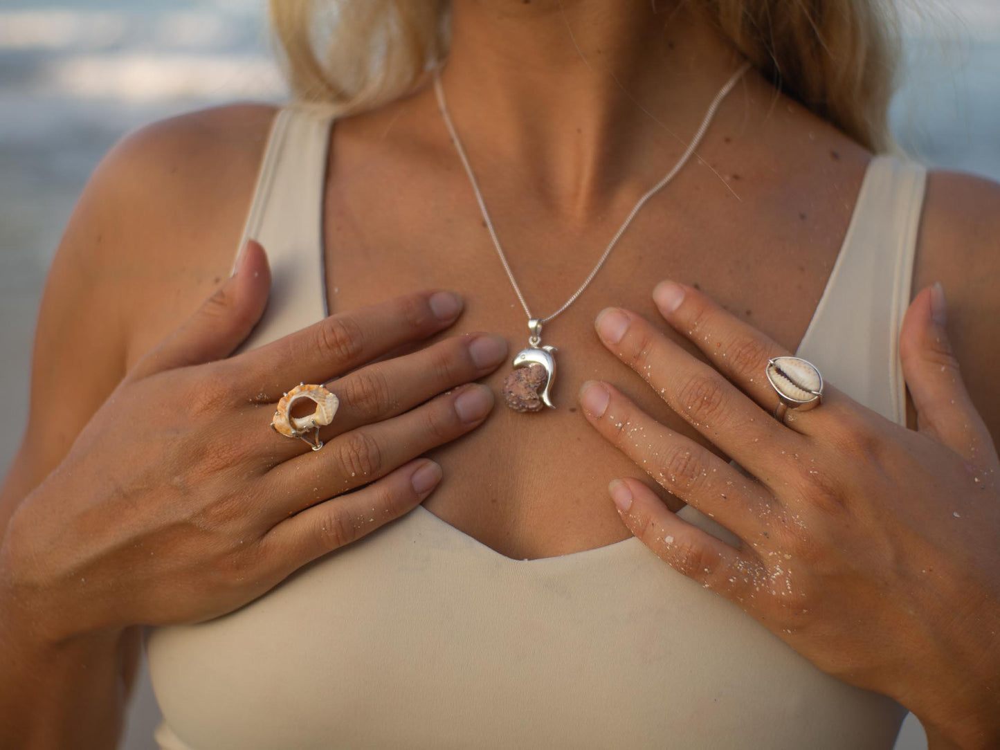 Unique Natural Shell Statement Piece Ring