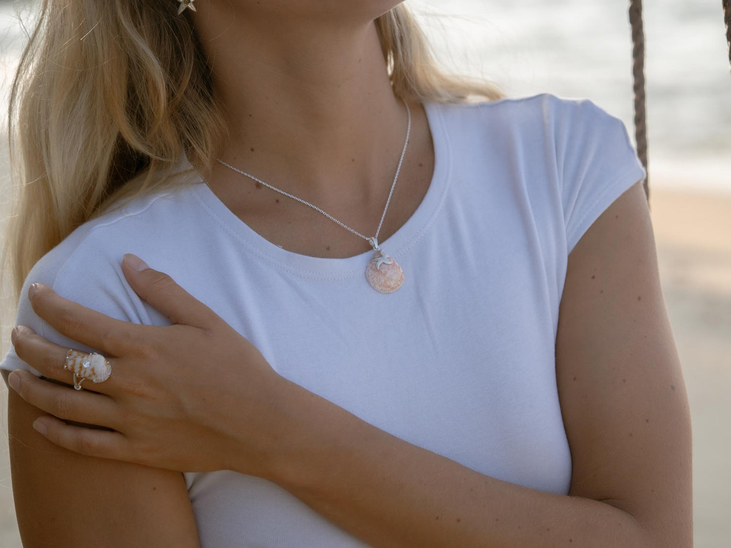 Starfish Natural Pink Shell Pendant