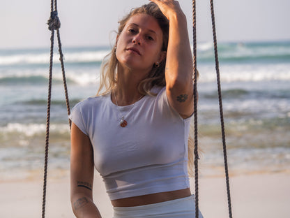 Handmade Sterling Silver Turtle & Natural Shell Pendant Necklace