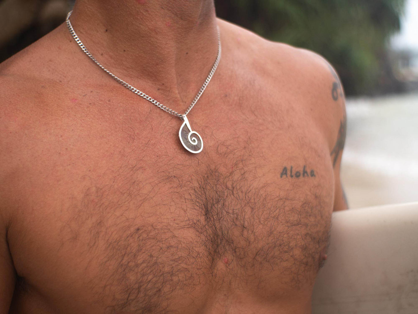 One-of-a-Kind Fossil Pendant Necklace in Handcrafted Sterling Silver