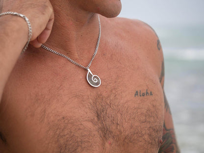 One-of-a-Kind Fossil Pendant Necklace in Handcrafted Sterling Silver