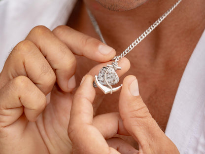 Anchor & Granite Pendant Necklace