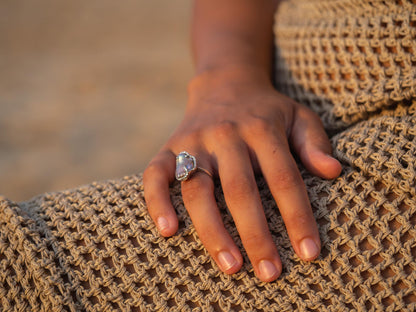 Pearl & Synthetic Diamond Ring