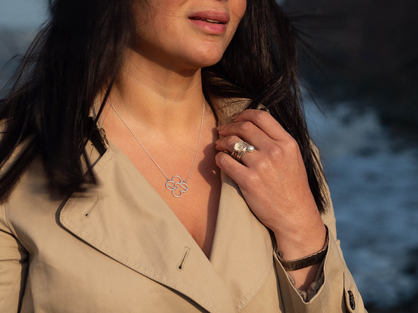 Seashell Pearl Wavy Ring