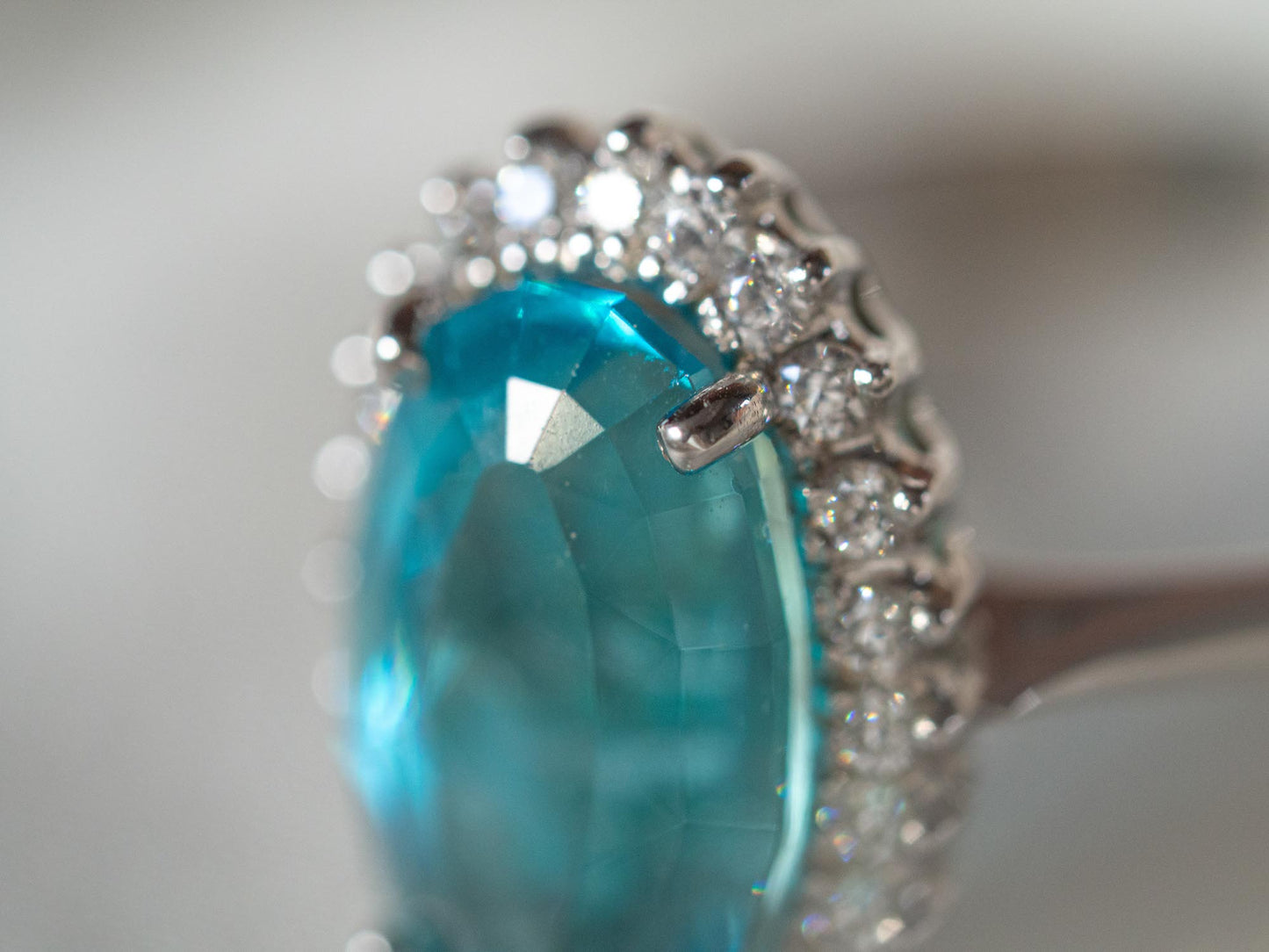 Sea Glass & American Diamond Ring