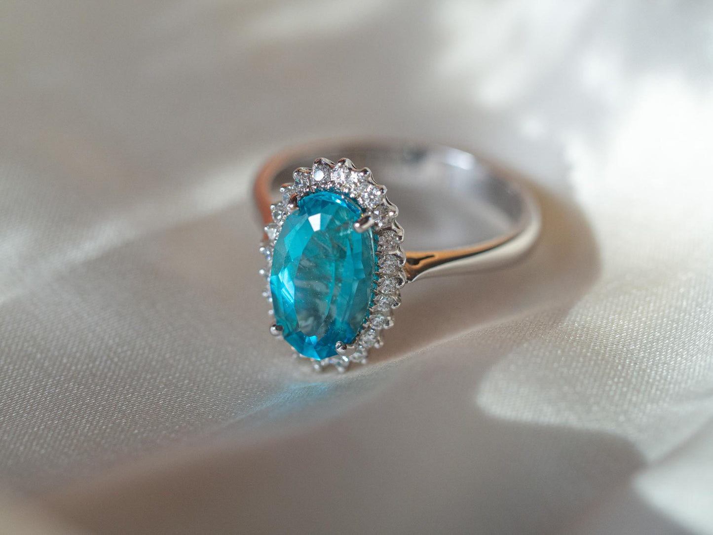 Sea Glass & American Diamond Ring