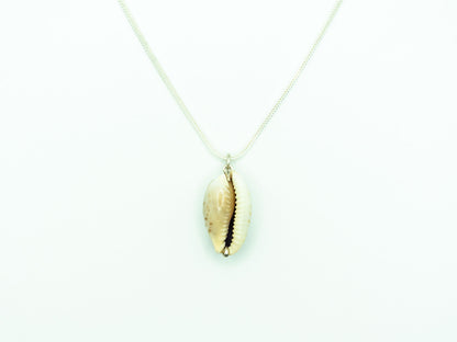 Natural Cowrie Shell Sterling Silver Necklace