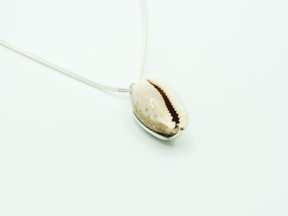 Natural Cowrie Shell Sterling Silver Necklace