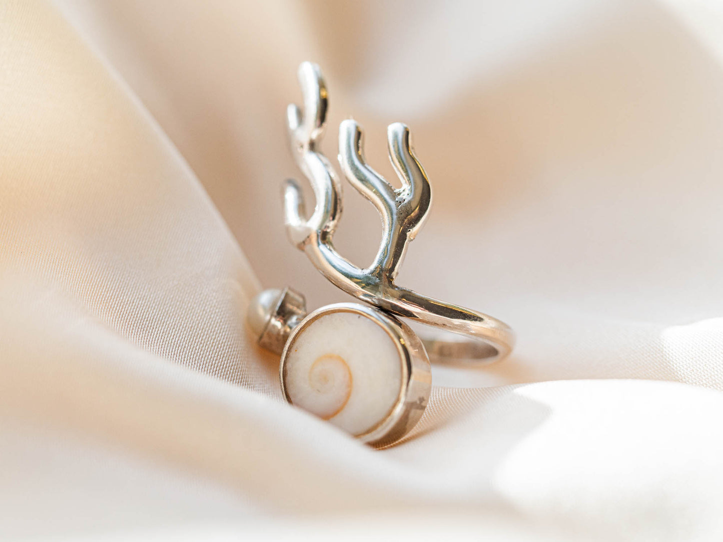 Shiva Shell, Pearl Handcrafted Sterling Silver Ring