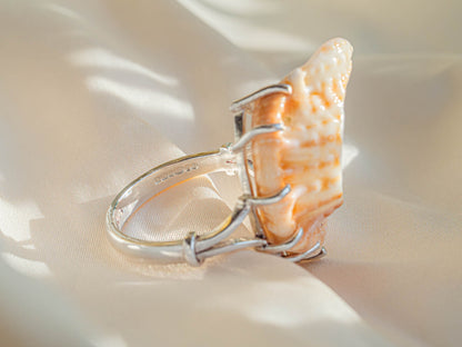 Unique Natural Shell Statement Piece Ring