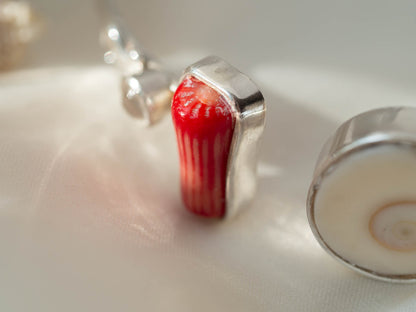 Shiva Eye & Coral Silver Bangle