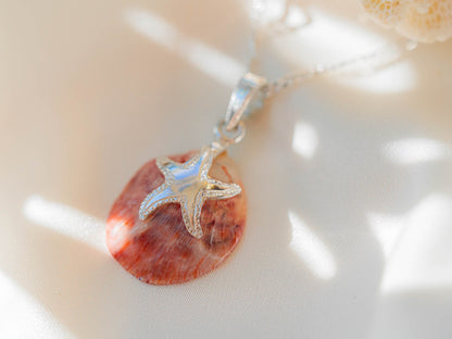 Starfish Natural Pink Shell Pendant Bundle