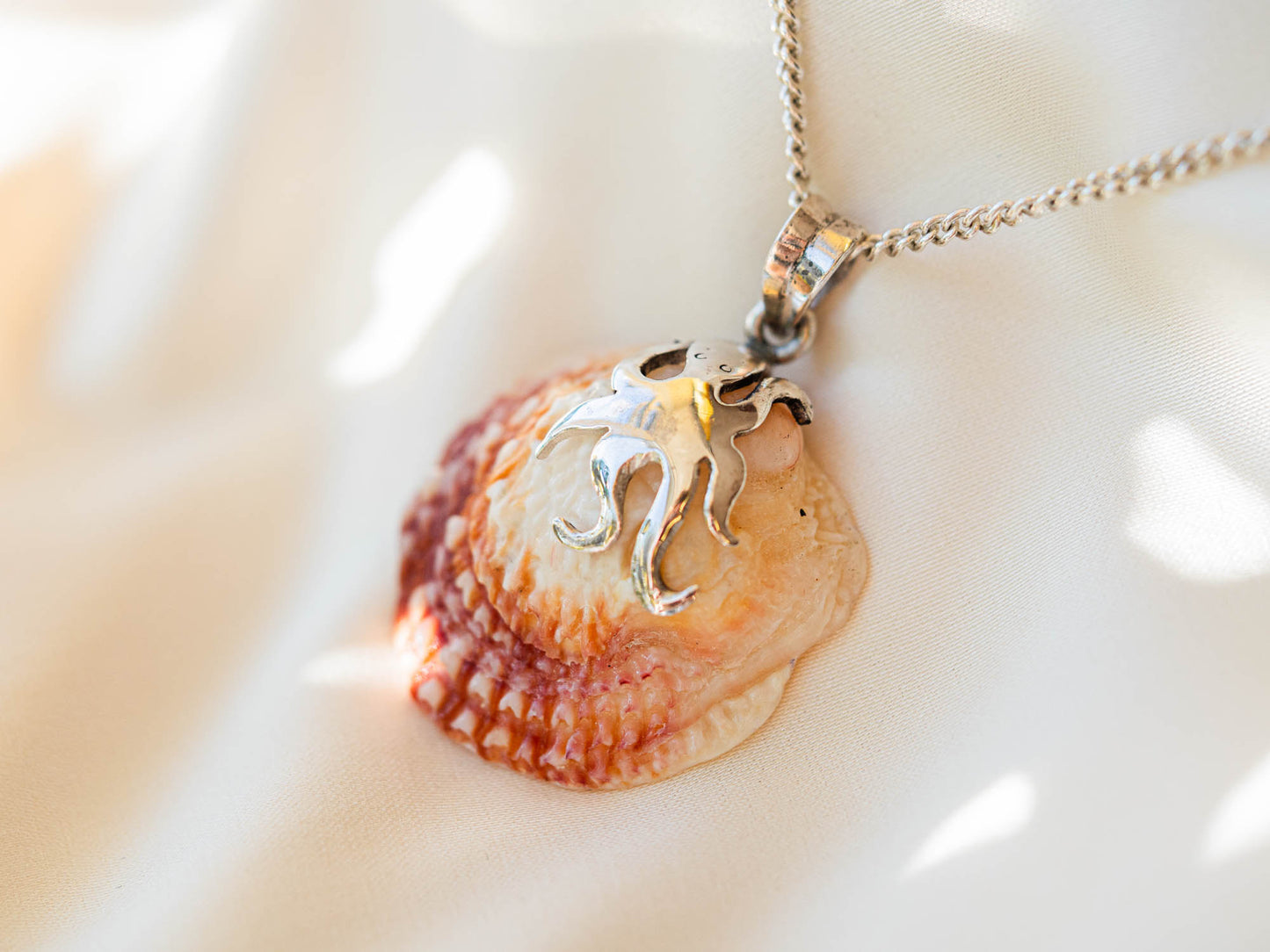 Unique Handmade Octavia Natural Shell Pendant Necklace