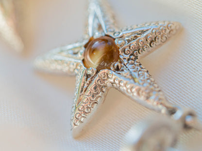 Starfish & Citrine Star Earrings