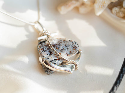 Anchor & Granite Pendant Necklace