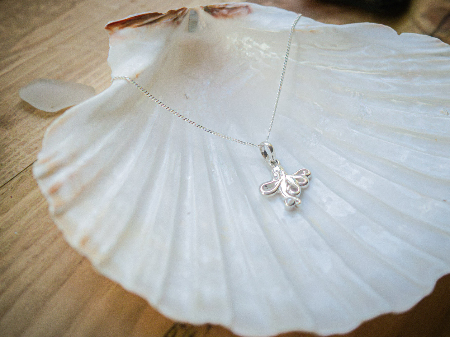 Sterling Silver Daughter Octopus Pearl pendant necklace