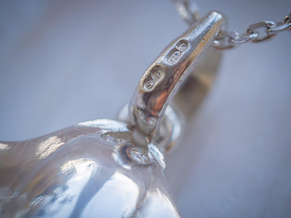 Artisan made Sterling Silver Manta Ray Necklace