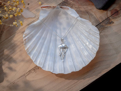 Handcrafted Sterling Silver Mother Jellyfish Necklace