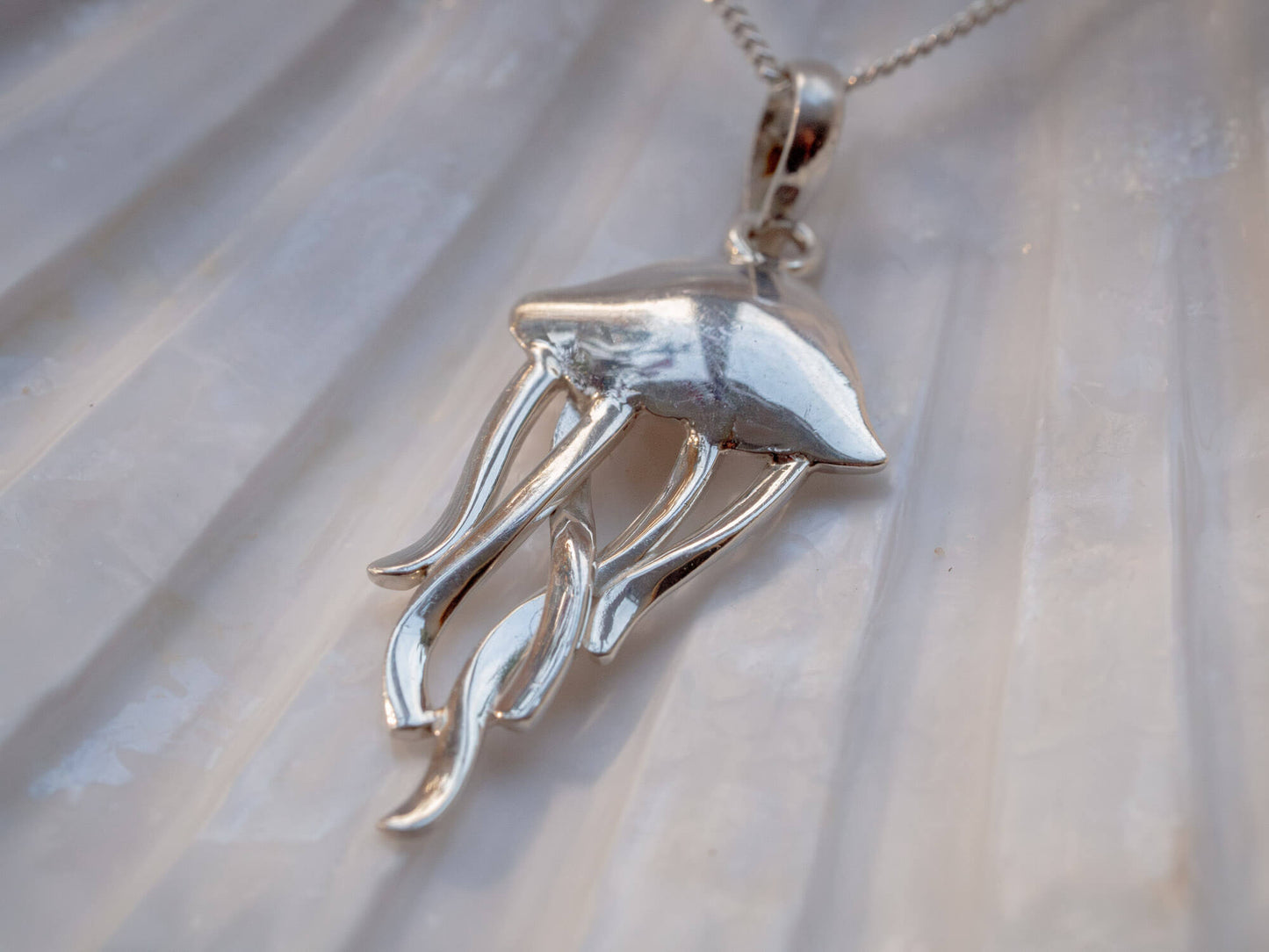 Handcrafted Sterling Silver Mother Jellyfish Necklace