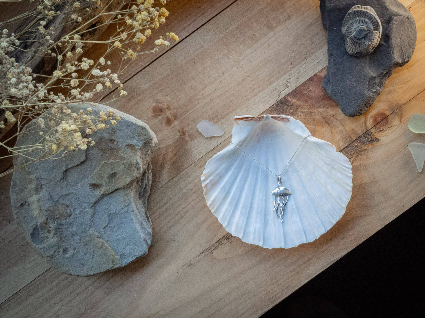 Handcrafted Sterling Silver Mother Jellyfish Necklace